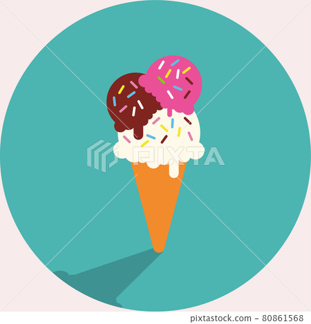 Ice cream with topping in a corn Ice cream with topping in a corn 80861568