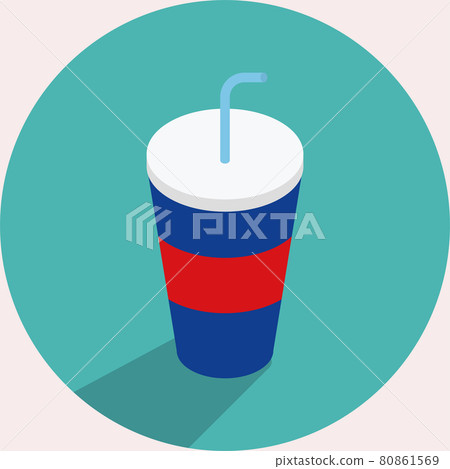 Coke, Juice and straw & cup in a paper cup Coke, Juice and straw & cup in a paper cup 80861569
