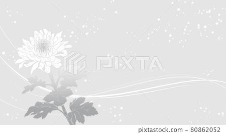 優雅的菊花花背景圖（灰色） 80862052