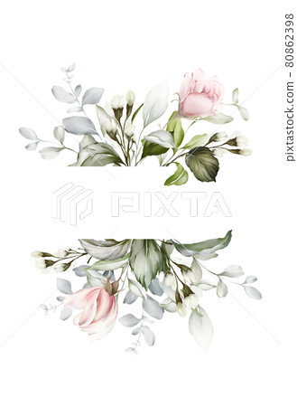 Greeting card with branches on a white background 80862398