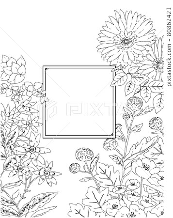A stylish frame with natural flowers 80862421