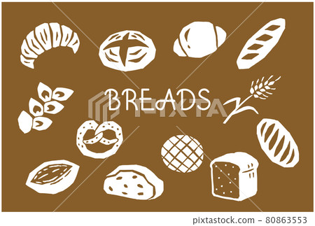 麵包復古矢量圖 麵包復古矢量圖 80863553