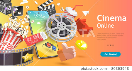 Mobile Cinema, Online Movie App, Cinematography and Filmmaking, Ticket Ordering. Mobile Cinema, Online Movie App, Cinematography and Filmmaking, Ticket Ordering. 80863948