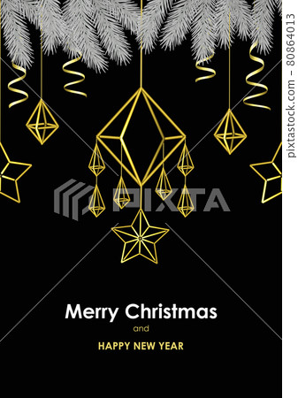 Merry Christmas and Happy New Year Scandinavian Style Card 80864013