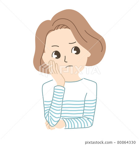 A woman with a troubled face A woman with a troubled face 80864330