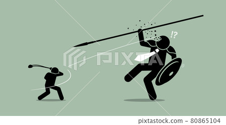 David versus Goliath. David versus Goliath. 80865104