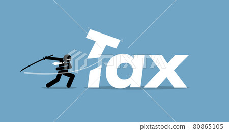 Tax cut by businessman. Tax cut by businessman. 80865105