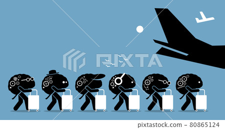 Brain drain cartoon. 80865124