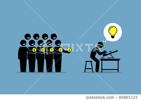 Crowdfunding or crowd funding. Crowdfunding or crowd funding. 80865125