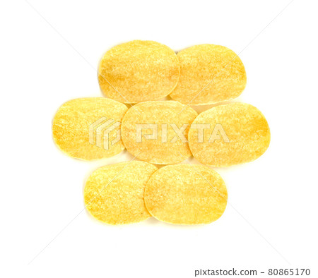 potato chips isolated on white background 80865170