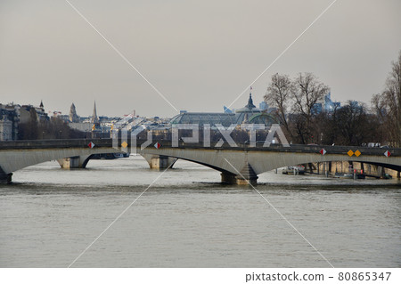 Paris, France, Flooded Seine River, taken on February 13, 2021 Paris, France, Flooded Seine River, taken on February 13, 2021 80865347