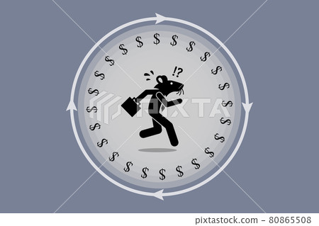 Rat race businessman. 80865508