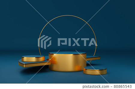 podium empty with geometric shapes in blue composition for modern stage display and minimalist mockup ,abstract showcase background ,Concept 3d illustration or 3d render podium empty with geometric shapes in blue composition for modern stage display and minimalist mockup ,abstract showcase background ,Concept 3d illustration or 3d render 80865543