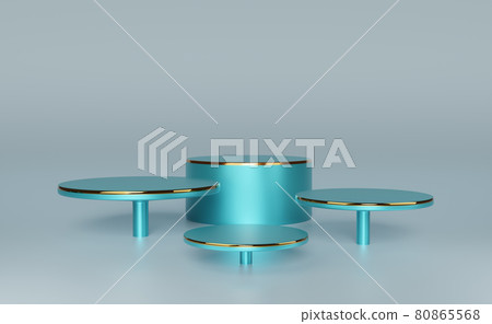 podium empty with geometric shapes in gray composition for modern stage display and minimalist mockup ,abstract showcase background ,Concept 3d illustration or 3d rendering 80865568