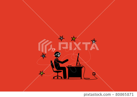 Computer virus infecting a desktop. - Stock Illustration [80865871] - PIXTA