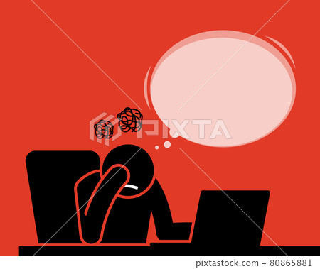 Man feeling fed up and disappointed after seeing and reading news, article, and result from the computer with Internet. Man feeling fed up and disappointed after seeing and reading news, article, and result from the computer with Internet. 80865881