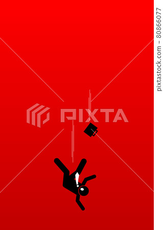Businessman fall into abysmal. Vector artwork illustration depicts the concept of very deep business problem, financial crisis, and helpless scenario. 80866077