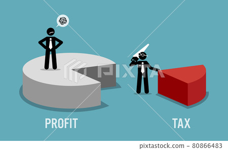 Taxpayer unhappy with business revenue or profit being taxed by the government IRS. Vector illustration concept of tax return obligation, financial burden, taxation, and auditor. Taxpayer unhappy with business revenue or profit being taxed by the government IRS. Vector illustration concept of tax return obligation, financial burden, taxation, and auditor. 80866483