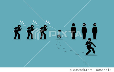 Social distancing action measure to control virus infection disease. Vector illustration concept of social distancing save life and limit virus from spreading to other people or human. 80866518