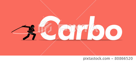 Cutting carbo or carbohydrates for healthy diet. Vector artwork concept of healthy lifestyle, keto diet, stop eating sugar, and lifestyle changes. 80866520