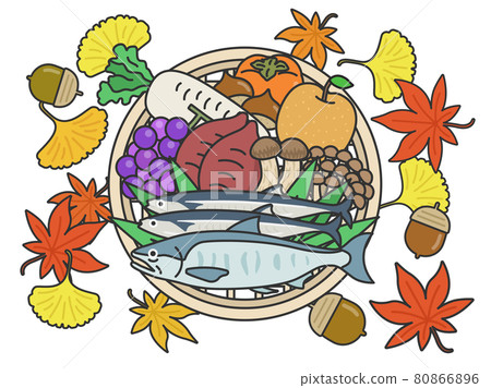 濾器上秋季配料的插圖集 濾器上秋季配料的插圖集 80866896