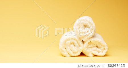 Bath towels on white background Bath towels on white background 80867415