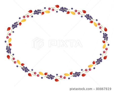 Simple, natural, colorful and cute blue fruit berries and autumn leaves, pine cone frame Simple, natural, colorful and cute blue fruit berries and autumn leaves, pine cone frame 80867819