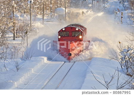 宗谷本線ranru Shiokari Jr 北海道de15 2515 旭川 掃雪車 照片素材 圖片 圖庫