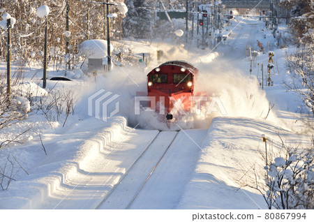 宗谷本線 Ranru-Shiokari JR 北海道 DE15-2515（旭川）掃雪車 80867994