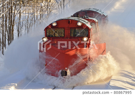 宗谷本線ranru Shiokari Jr 北海道de15 2515 旭川 掃雪車 照片素材 圖片 圖庫