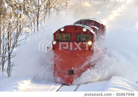 宗谷本線ranru Shiokari Jr 北海道de15 2515 旭川 掃雪車 照片素材 圖片 圖庫