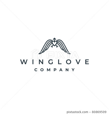 Simple Wings and Love with Arrow Arrowhead Logo Design Simple Wings and Love with Arrow Arrowhead Logo Design 80869509