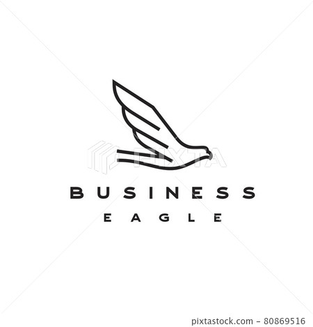 Line Art Eagle Logo Design Vector Template 80869516