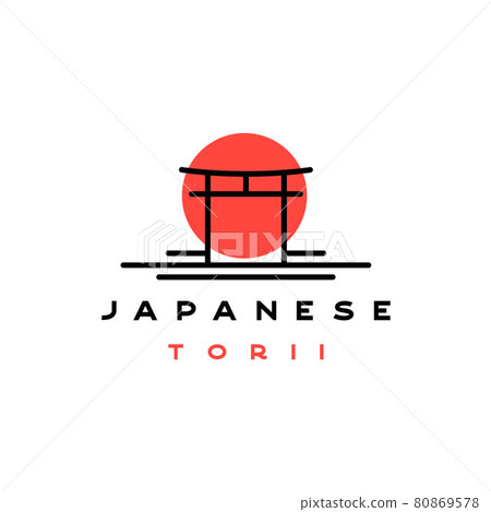 Japanese Torii Gate Temple Logo Vector Illustration Japanese Torii Gate Temple Logo Vector Illustration 80869578