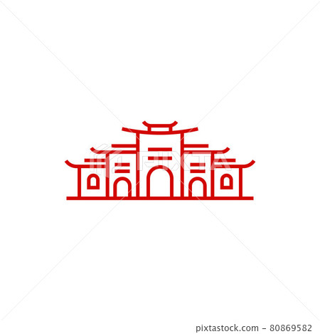 Line art Monoline Temple Logo Design Illustration Template Line art Monoline Temple Logo Design Illustration Template 80869582