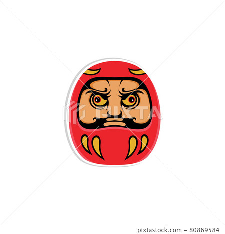Japanese Daruma Logo Design Vector illustration 80869584