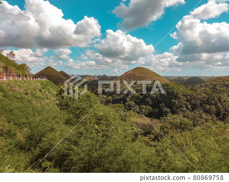 Scenic view of the Chocolate Hills in Bohol, Philippines Scenic view of the Chocolate Hills in Bohol, Philippines 80869758