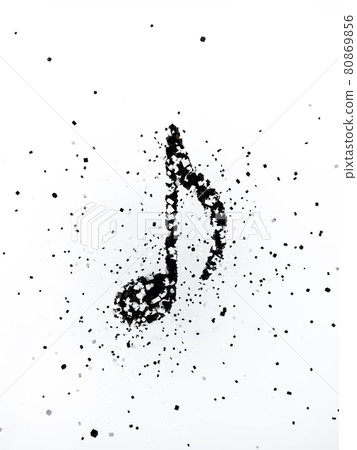 Eighth note block aggregate black and white front vertical Eighth note block aggregate black and white front vertical 80869856