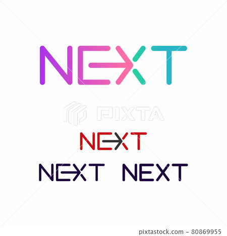 PrinNext word with arrow Letter Logo design Template 80869955
