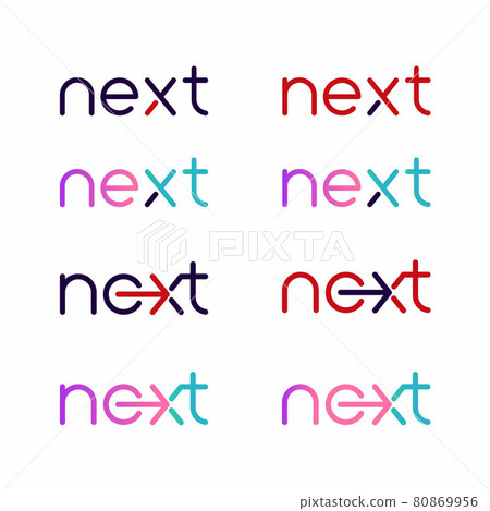 Next word with arrow Letter Logo design Template 80869956