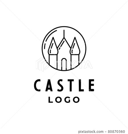 Simple Minimalist Castle Line art logo design inspiration 80870360