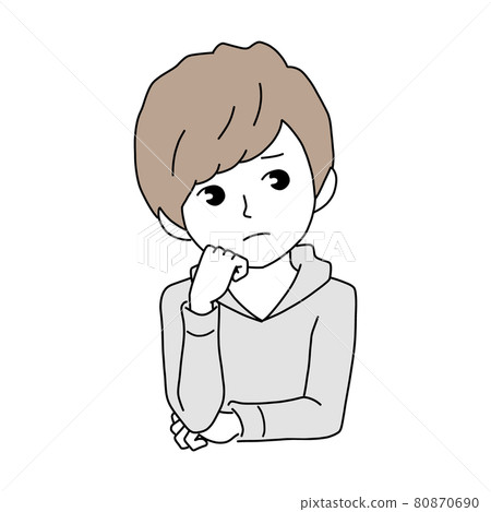 A man with a troubled face 80870690