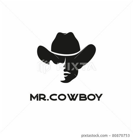 Western Cowboy head Silhouette Logo design Western Cowboy head Silhouette Logo design 80870753
