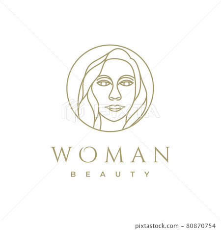 Artistic Beauty woman logo design with line art style Artistic Beauty woman logo design with line art style 80870754