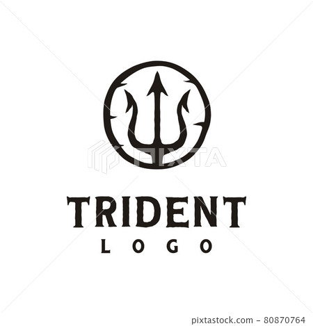 Vintage Retro Hipster Trident symbol, Poseidon Neptune God Triton King Logo Design Vintage Retro Hipster Trident symbol, Poseidon Neptune God Triton King Logo Design 80870764