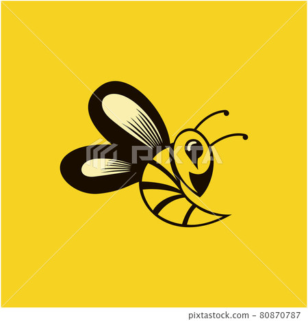 bee mascot logo design vector with modern illustration concept style 80870787
