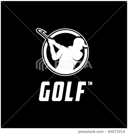 Golfer silhouette logo design 80871014