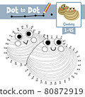 Dot to dot educational game and Coloring book Quahog animal cartoon character vector illustration 80872919