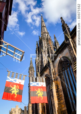 The Hub gothic spire Royal Mile Old Town Edinburgh Scotland UK The Hub gothic spire Royal Mile Old Town Edinburgh Scotland UK 80873382