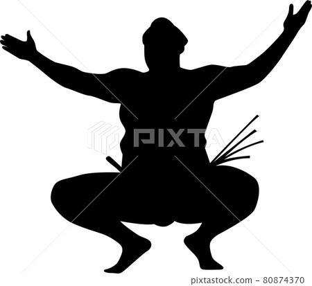 Wrestler silhouette 3 80874370